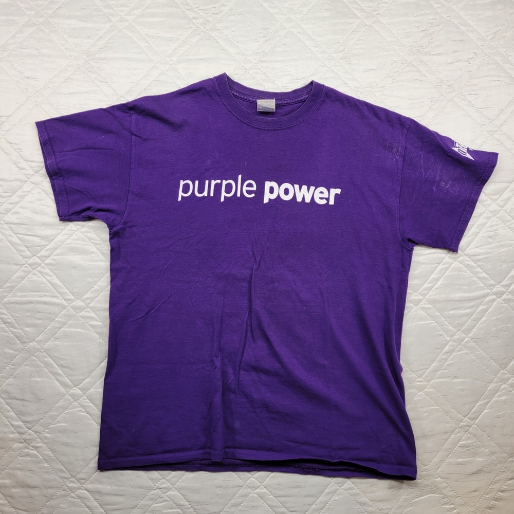 Gildan JMU Purple Power purple T shirt size L